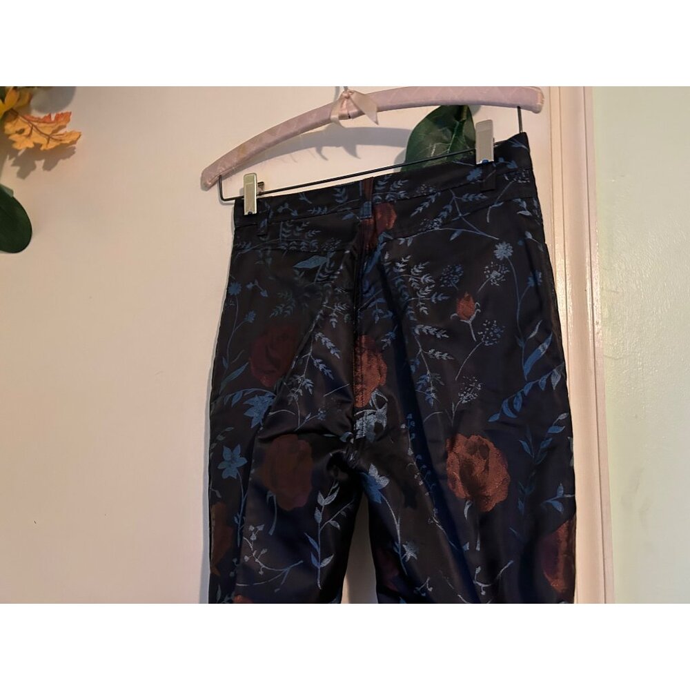 Talbot Runhof Bergdorf Goodman Jacquard Floral Pants High Waist Slim Fit Dressy - Picture 11 of 13